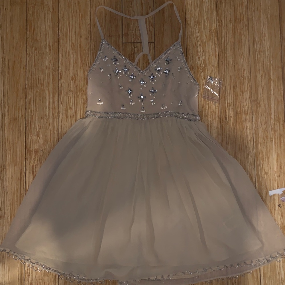 Kimchi Blue Cream Rhinestone Embellished Dress